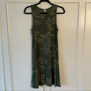 Old Navy Green Palm Sleeveless Sheath Dress M
